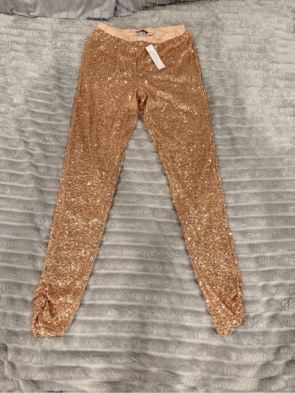 Venus Rose Gold Sequin Jogger Pants